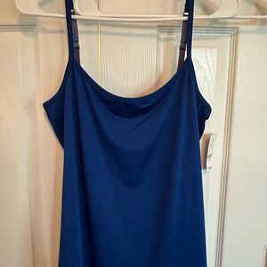 New York & Company Blue Sleeveless Camisole Top